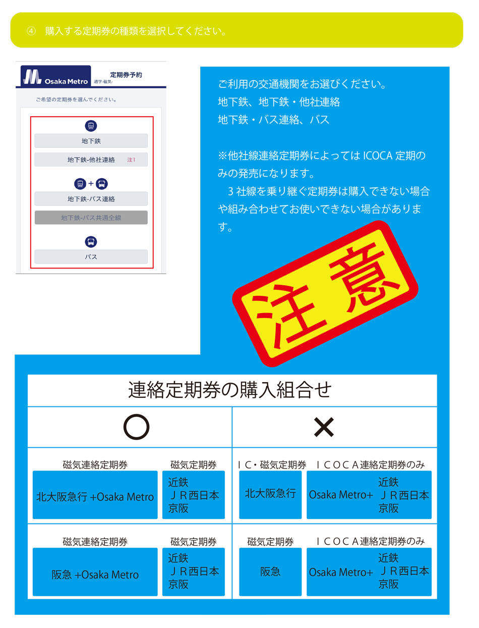 定期券 Pitapa Web 予約サービス Icoca 通学定期券 磁気通学定期券の購入方法 Osaka Metro